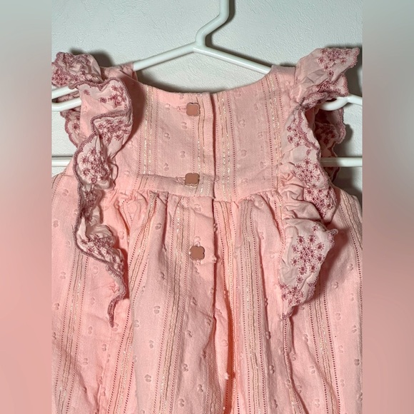 Cynthia Rowley Pink Baby Romper with Bows Size 3-6 months Spring Summer - Picture 5 of 7